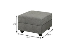 Load image into Gallery viewer, Polyester Blend Storage Ottoman - Light Gray / Black