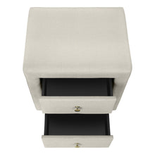 Load image into Gallery viewer, Linen Blend Two Drawer Nightstand - Beige
