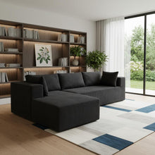 Load image into Gallery viewer, Corduroy Modular Sofa Chaise With Toss Pillows (723850) - Black