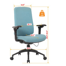 Load image into Gallery viewer, Office Chair With Mid Back Design, 5D Armrests And Multi Position - Blue