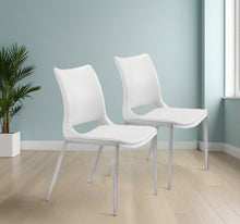 Load image into Gallery viewer, Upholstered Faux Leather Side Chairs For Dining Room (Set of 2) - White