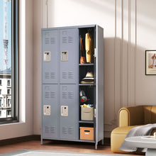 Load image into Gallery viewer, 6 Door Lockers With Lock For Employees, Storage Cabinet For Home, Gym, Office, School, Garage - Gray