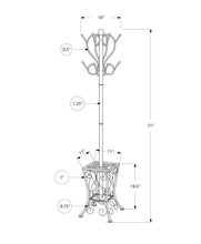 Load image into Gallery viewer, Coat Rack, Hall Tree, Free Standing, 8 Hooks, Entryway, Umbrella Holder, Transitional - Black