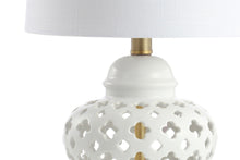 Load image into Gallery viewer, 21" Urn Table Lamp With Drum Shade - White