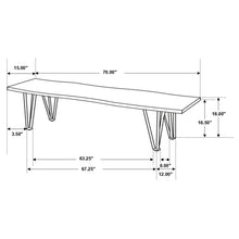 Load image into Gallery viewer, Neve - Sheesham Live Edge Dining Bench With Hairpin Legs - Gray