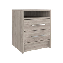 Load image into Gallery viewer, 20" Two Drawer Faux Wood Nightstand - Gray