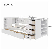 Load image into Gallery viewer, Daybed With Side Shelves, Multi Functional Desk & Charging Station