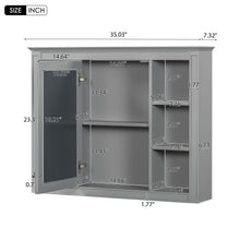 Load image into Gallery viewer, Wall Mounted Medicine Cabinet With Mirror, Storage Cabinet Featuring 6 Open Shelves And Adjustable Interior