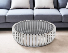 Load image into Gallery viewer, Glass And Stainless Steel Round Coffee Table - Gray