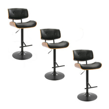 Load image into Gallery viewer, Lombardi - Mid Century Modern Adjustable Barstool With Swivel With Straight T Footrest (Set of 3)