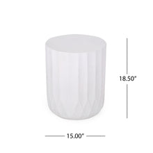 Load image into Gallery viewer, Outdoor End Table With Scallop Edge - Antique White