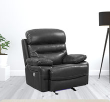 Load image into Gallery viewer, Gray Faux Leather Power Recliner Chair - Gray