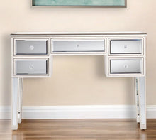 Load image into Gallery viewer, 43" Mirrored Glass Console Table Drawers - Silver