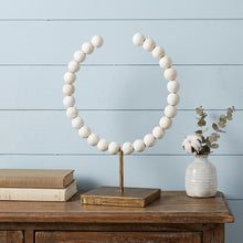 Load image into Gallery viewer, Abstract Beaded Tabletop Sculpture (392494) - White / Gold