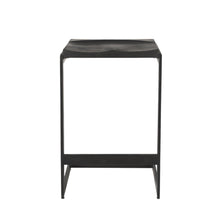 Load image into Gallery viewer, Solid Wood And Metal Backless Counter Height Bar Chair - Black