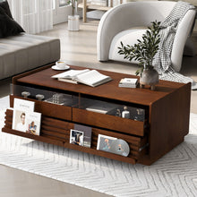 Load image into Gallery viewer, Modern Rectangle Coffee Table With 4 Drawers And 2 Display Shelves