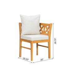 Load image into Gallery viewer, Farmhouse Modern Dining Corner Chairs (Set of 2) With Handwoven Rattan Backrests And Solid Wood Legs - Natural / White