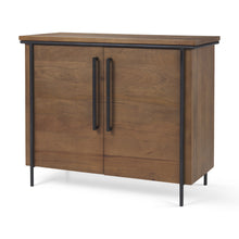 Load image into Gallery viewer, 40" Solid Wood And Metal Accent Cabinet With Two Doors - Black / Brown