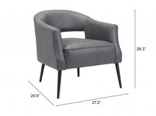 Load image into Gallery viewer, Faux Leather Arm Chair - Gray And Gold