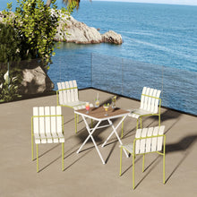Load image into Gallery viewer, 4 Piece Set Of Modern Color Block Designed Single Chairs With Folding Square Table