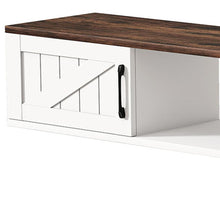 Load image into Gallery viewer, Floating Mount TV Stand With Fireplace - White