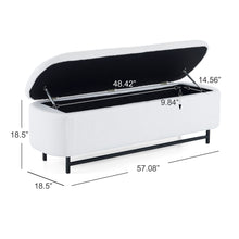 Load image into Gallery viewer, Modern Elegant Ottoman With Spacious Storage Function With Metal Feet - White / Black