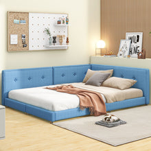 Load image into Gallery viewer, Modern Upholstered Platform Bed With USB Ports And LED Belt