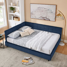 Load image into Gallery viewer, Mid-Century Storage Upholstered Tufted Bed Frame With Backrest And Armrests