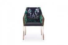 Load image into Gallery viewer, Upholstered Velvet Dining Arm Chair - Green / Black