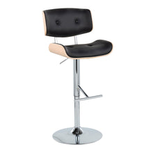 Load image into Gallery viewer, Lombardi - Contemporary Adjustable Barstool With Swivel With Straight T Footrest (Set of 2)