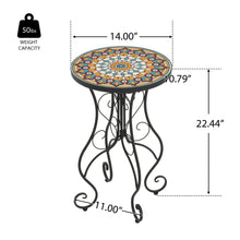 Load image into Gallery viewer, Colorful Outdoor Side Table With Ceramic Tile Top