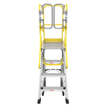 Load image into Gallery viewer, Heavy Duty Aluminum Rolling Platform Ladder With Steps, 375Lbs Capacity