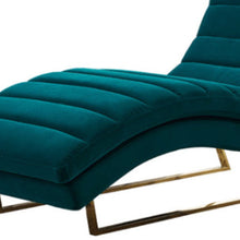 Load image into Gallery viewer, Tufted Velvet Solid Color Chaise Lounge Chair - Green And Silver