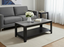 Load image into Gallery viewer, 42" Coffee Table With Shelf (Set of 3) - Gray And Black