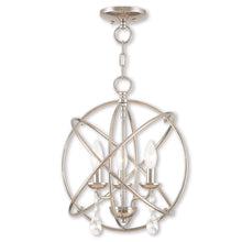 Load image into Gallery viewer, 17'' Three-Light Dimmable Chandelier With Shades - Nickel