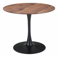 Load image into Gallery viewer, 35" Steel Pedestal Base Dining Table - Brown / Black
