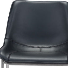 Load image into Gallery viewer, 21.7" x 20.7" x 39.8" Steel Low Back Counter Height Bar Chairs (Set of 2) - Black And Silver