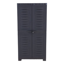 Load image into Gallery viewer, 49" Heavy Duty Plastic Locking Two Door Utility Cabinet - Dark Gray