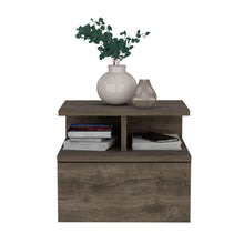 Load image into Gallery viewer, 12" One Drawer Faux Wood Floating Nightstand - Brown