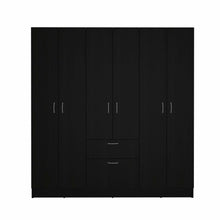 Load image into Gallery viewer, Tall Six Door Closet Wardrobe Center - Black / White