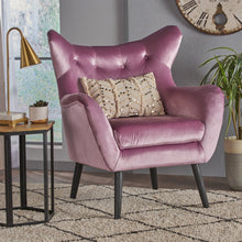 Load image into Gallery viewer, Alyssa - Mid Century Upholstered Arm Chair With Wingback Design