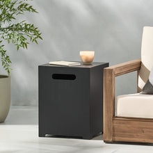 Load image into Gallery viewer, Modern Tank Holder Side Table With Powder Coated Frame