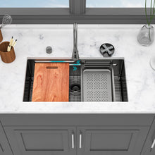 Load image into Gallery viewer, Undermount Stainless Steel Kitchen Sink With Pull Down Faucet & Ledge Workstation