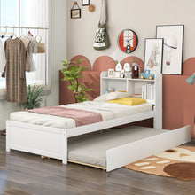 Load image into Gallery viewer, Twin Bed With Trundle, Bookcase