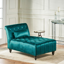 Load image into Gallery viewer, Ethereala - Upholstered Velvet Chaise Lounge With Button Tufted