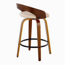 Load image into Gallery viewer, Grotto - Mid Century Modern Fixed Height Counter Stool With Swivel With Round Footrest (Set of 2)