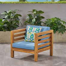 Load image into Gallery viewer, Outdoor Acacia Wood Patio Chair With Fabric Cushion