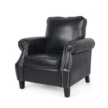 Load image into Gallery viewer, Contemporary Club Chair With Nailhead Trim And Rolled Armrests