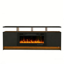 Load image into Gallery viewer, Wood Fireplace Entertainment Center With Fireplace (723794) - Black