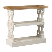 Load image into Gallery viewer, Distressed Wood Shelf Tray, French Country Console Table - Brown / Antique White